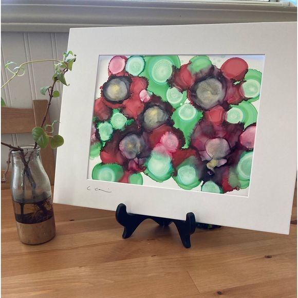 New Original Signed Artwork Alcohol Ink on Paper - Picture 4 of 6